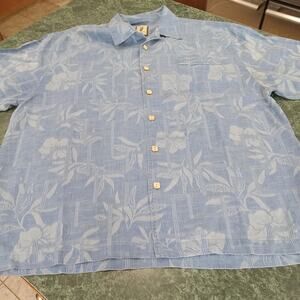Jamaica Jaxx Shirt Mens XL 100% Silk Hawaiian Short Sleeve Button Up Floral Euc